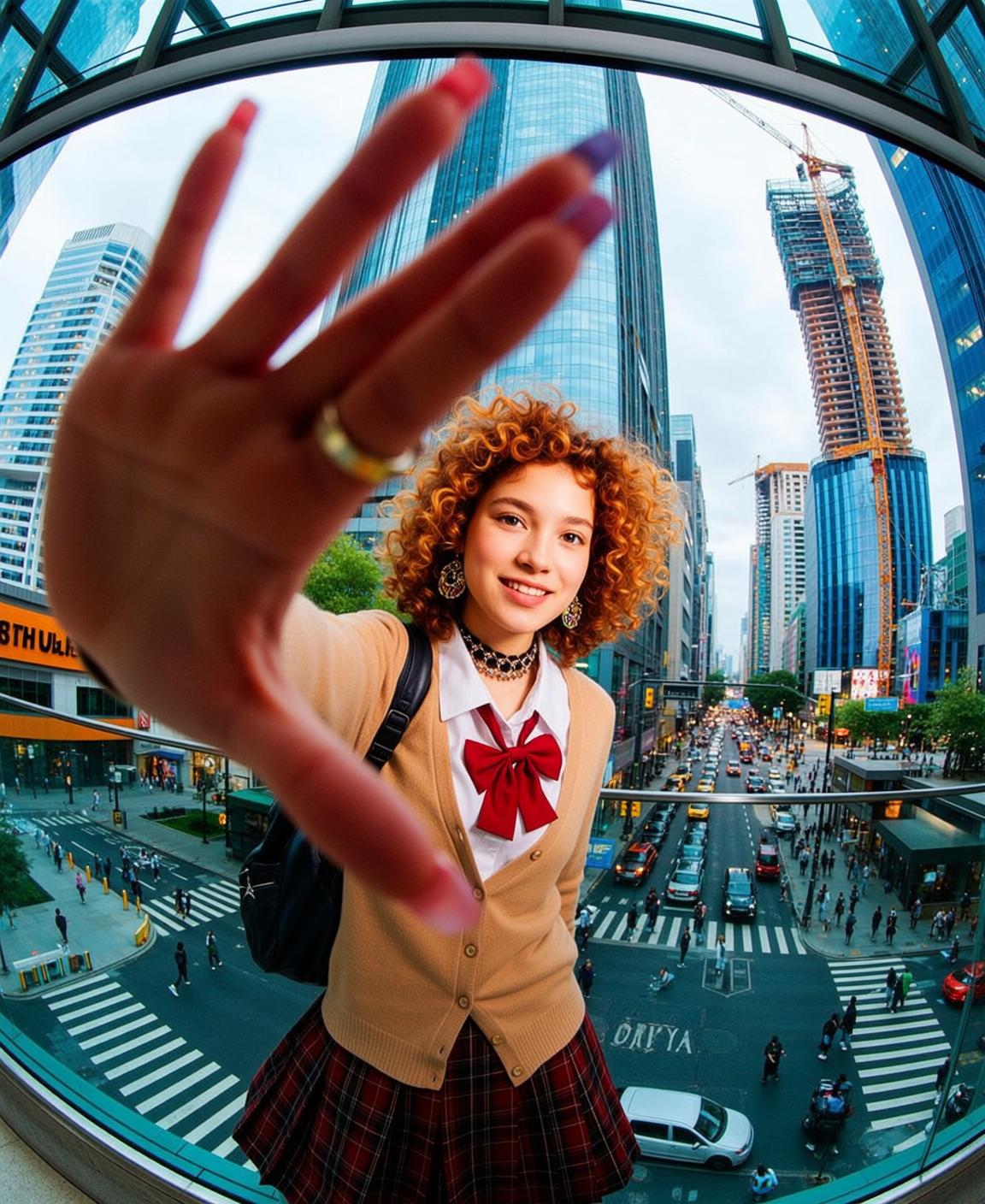 Fisheye Young Curly Red Hair Fair Skin