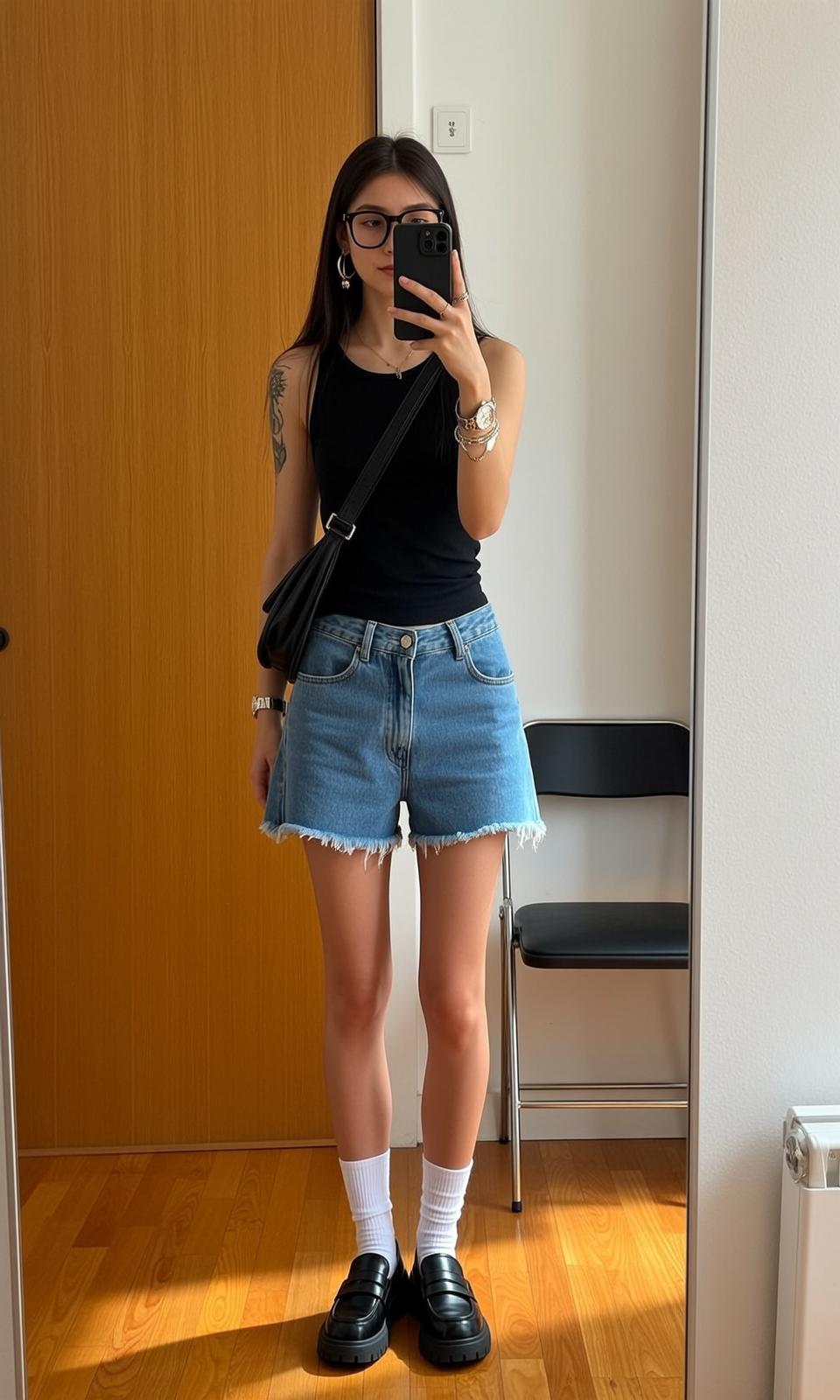 Casual Young Long Dark Straight Fair Black