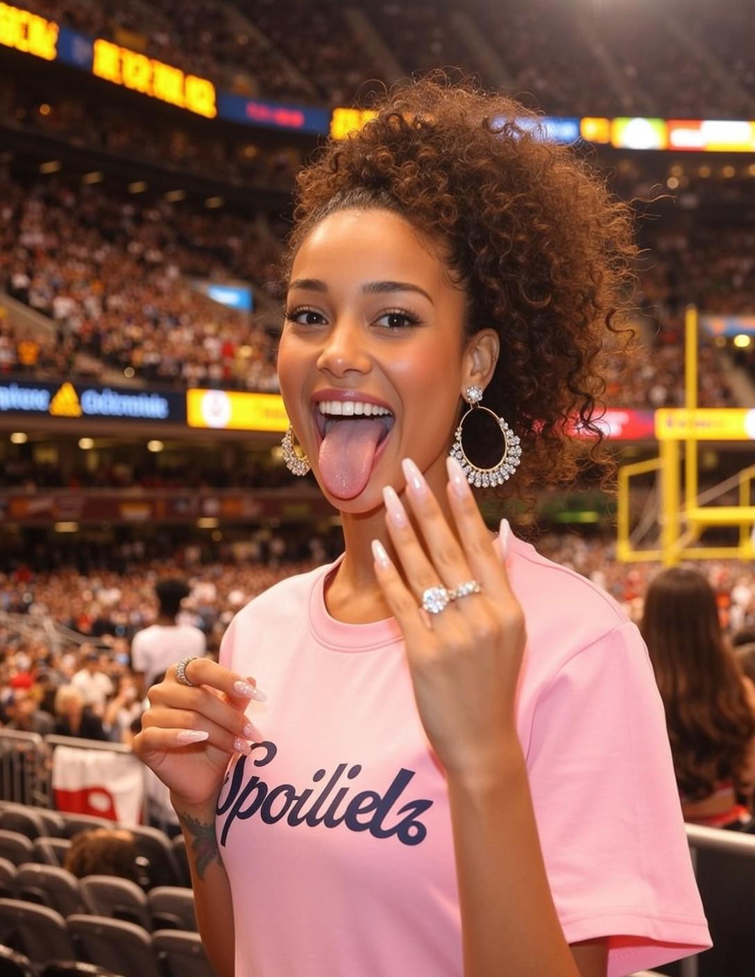 Pink T Shirt Nail Pose
