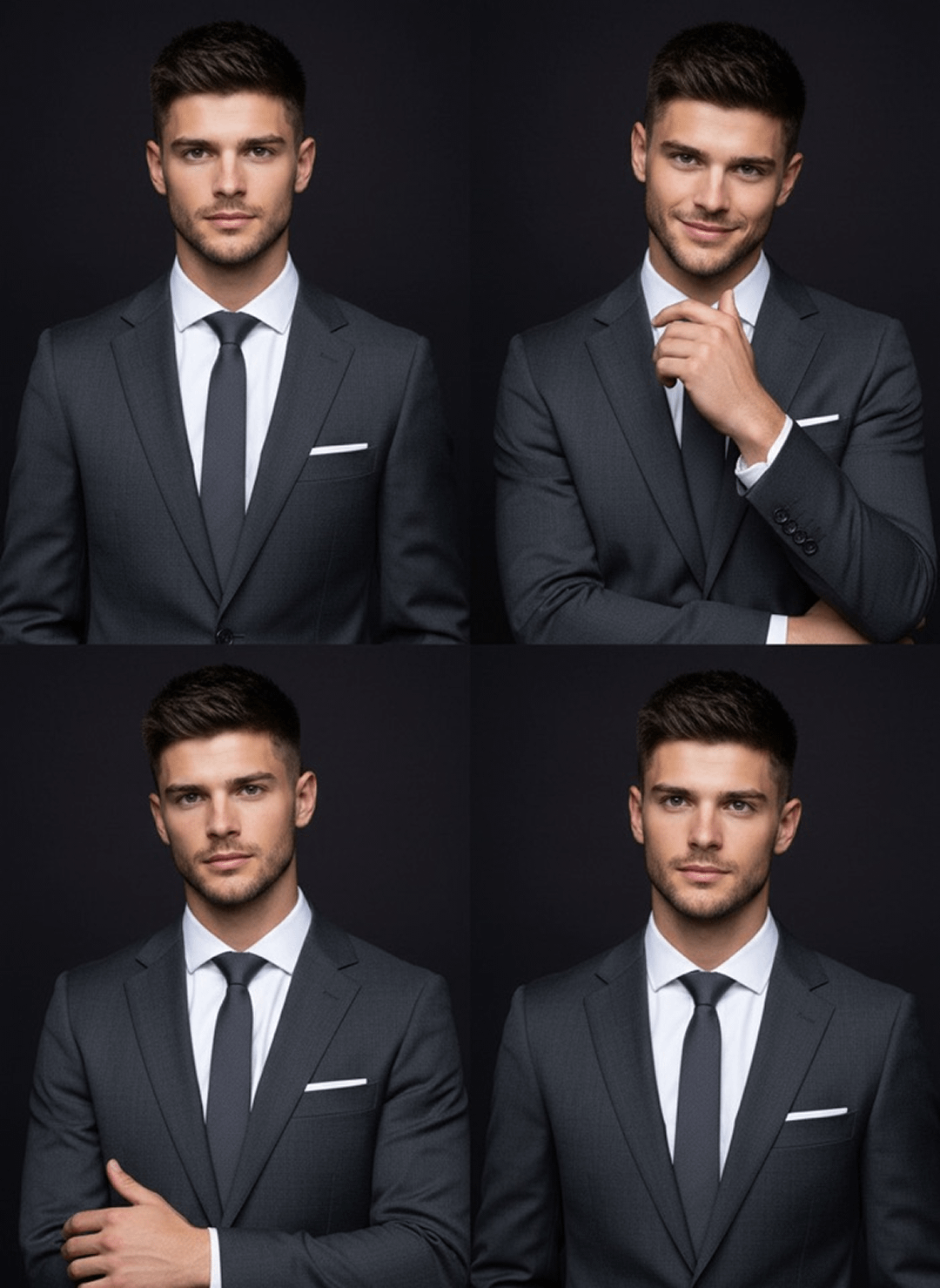 Four Panel Studio Suit Portrait