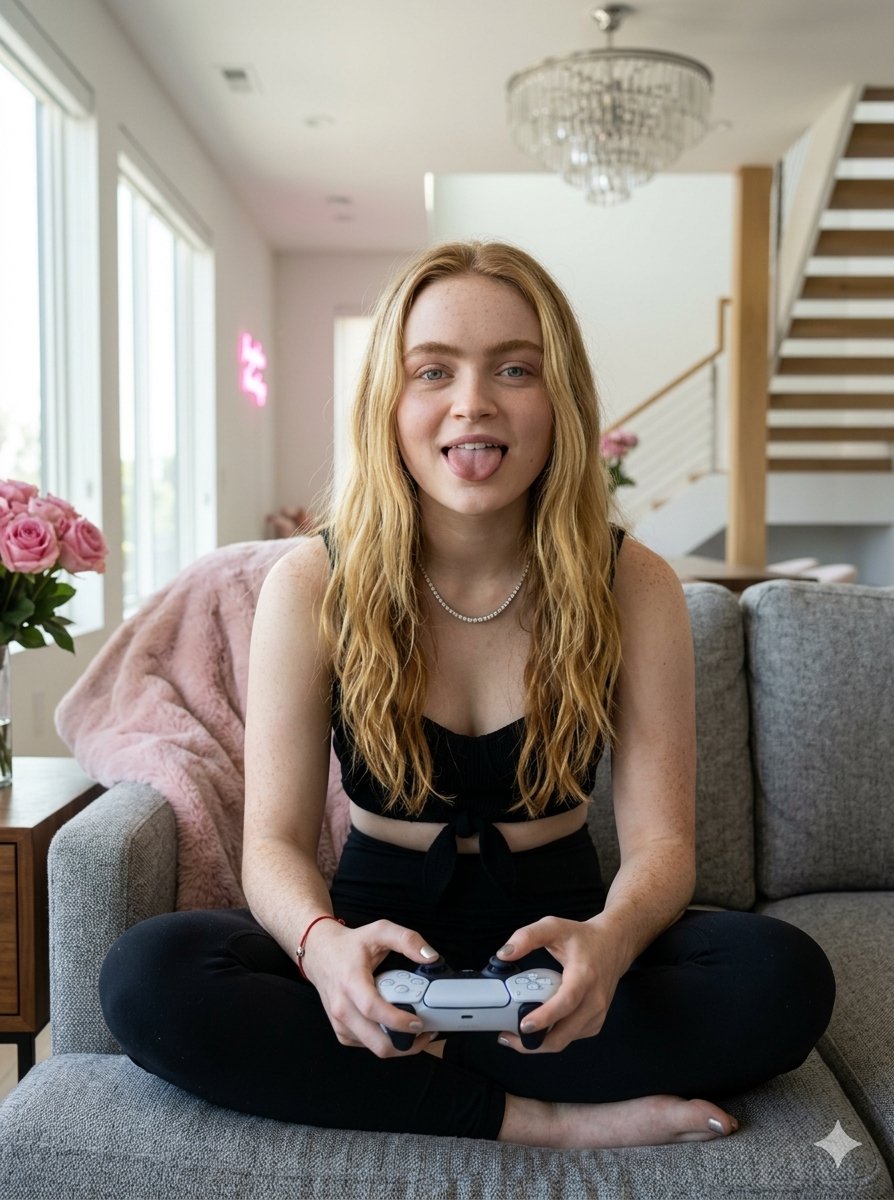 Cross Legged On Sofa Playing Video Games