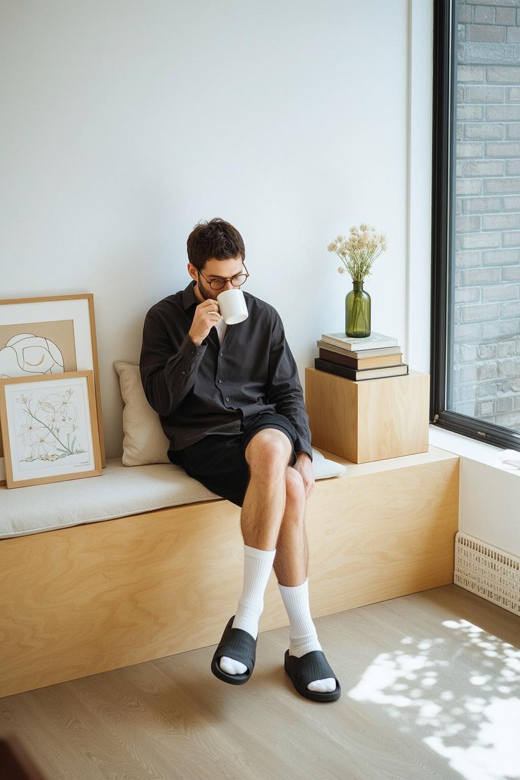 Short Brown Hair Beard Light Dark Grey