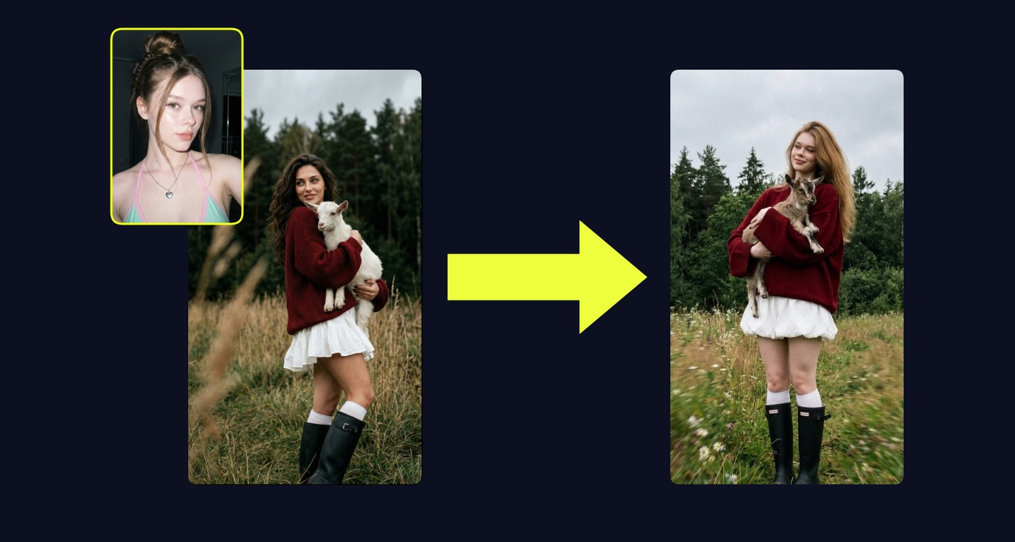Mila remix walkthrough for Girl Holding Goat Field Forest Cinematic Grain 9 16