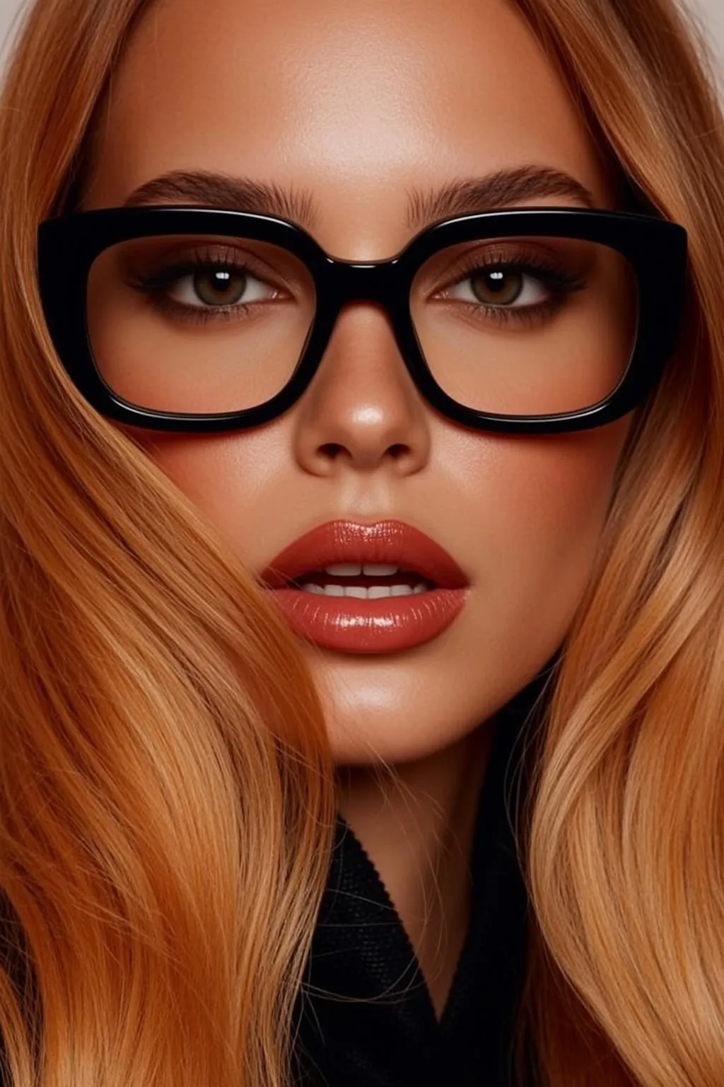 Glasses And Makeup In A Studio