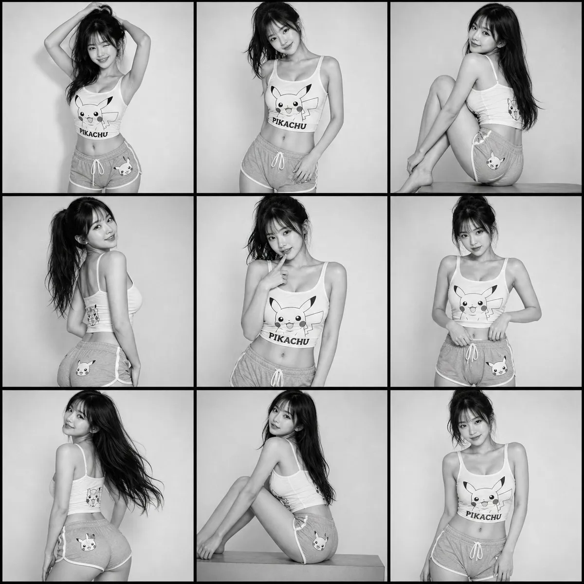 Playful Fashion Storyboard Black And White Grid