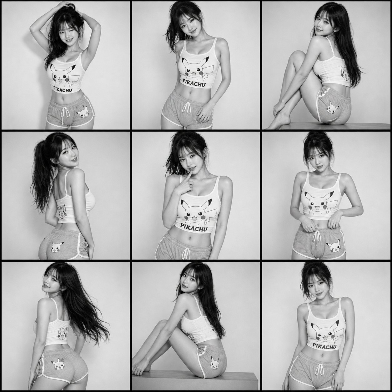 Playful Fashion Storyboard Black And White Grid