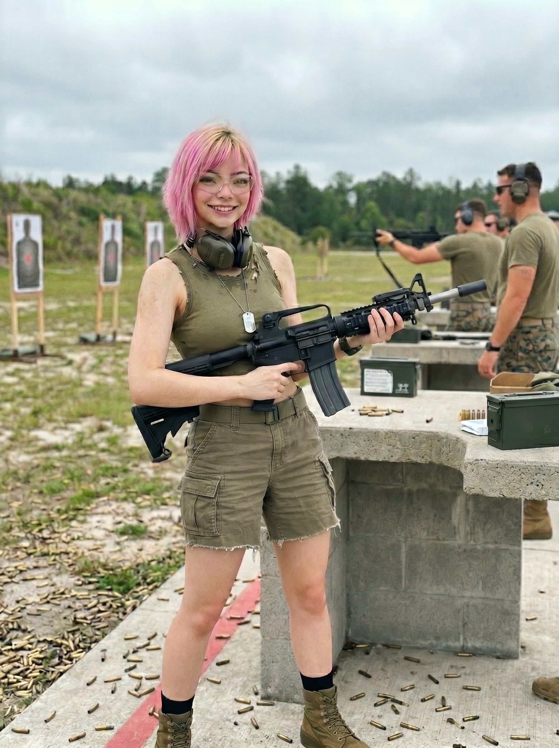 Outdoor Shooting Range With Ar 15 Rifle