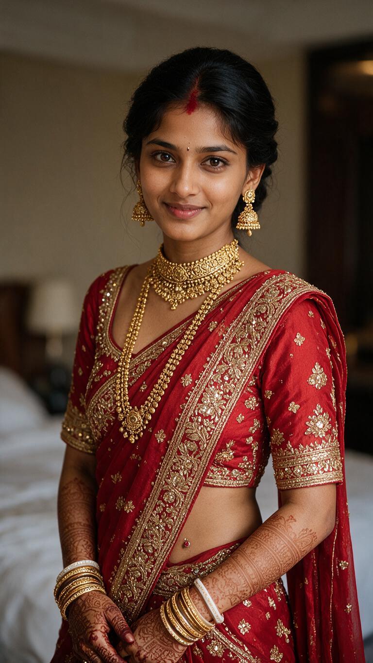 Red Bridal Saree Portrait