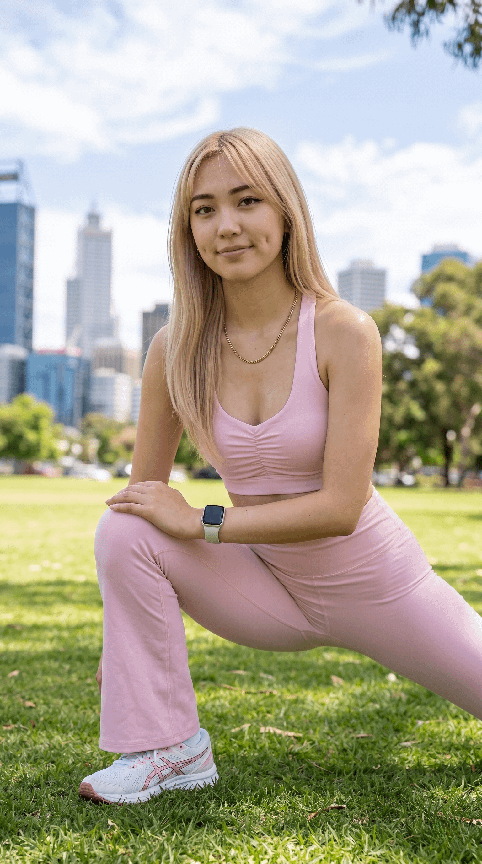 Stretching In Sunny Perth Park reference photo