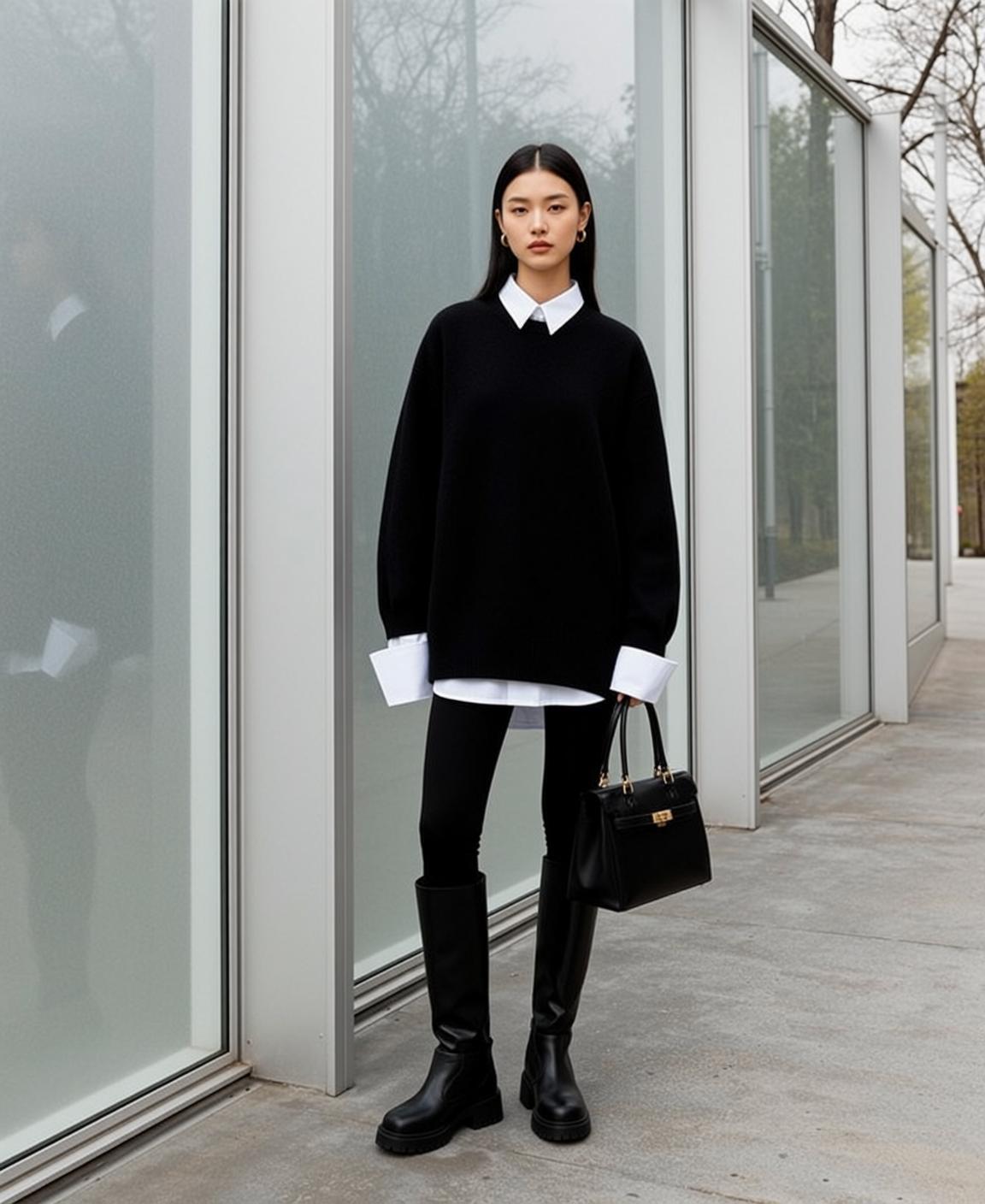 Casual Young East Asian Long Straight Black