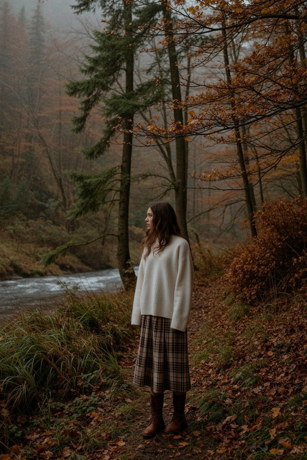 Autumn Young Long Wavy Brown Fair Oversized