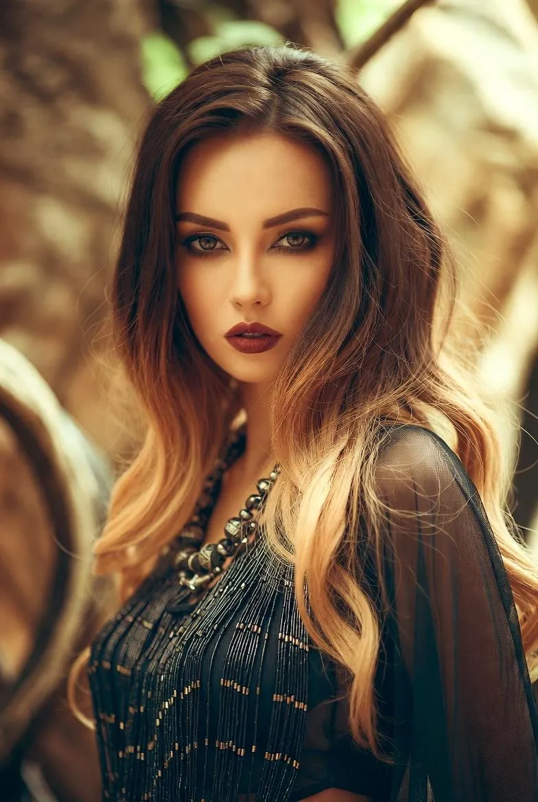 Makeup And Necklace In Outdoor Portrait