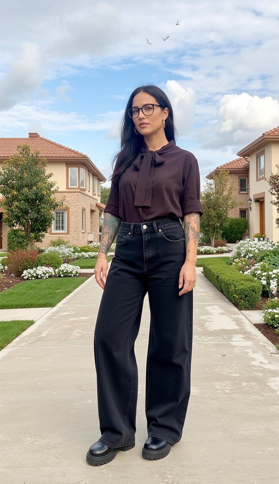 Casual Long Dark Straight Fair Brown Short-sleeve