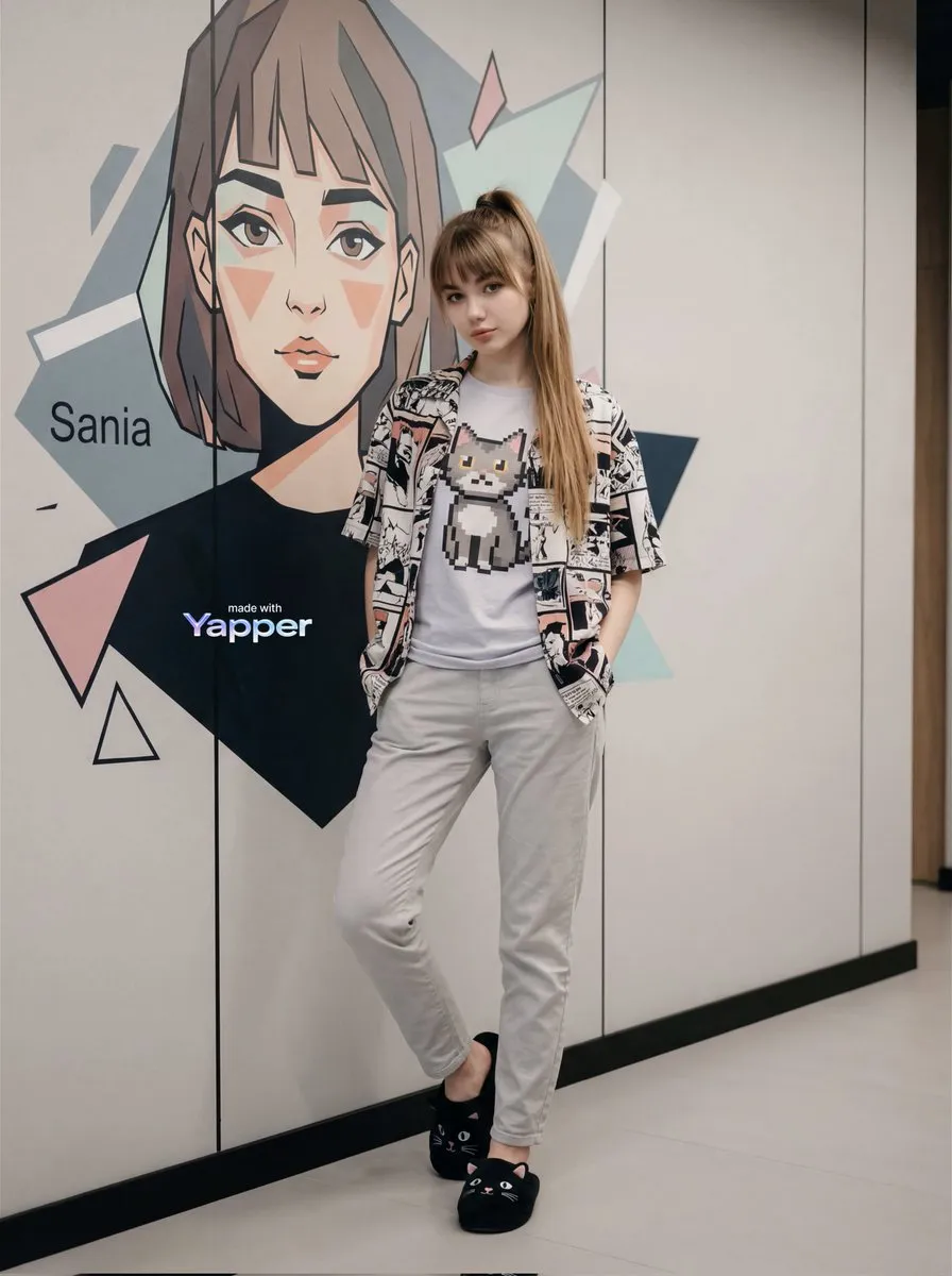 Graphic Tee Modern Mural Pose