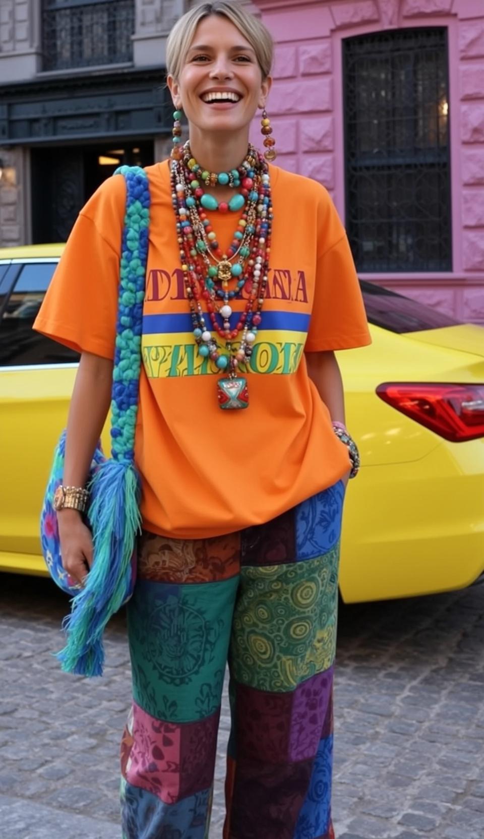 Patchwork Pants Cobblestone Street