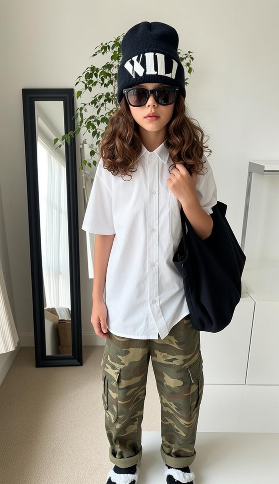 Creative Young Girl Long Wavy Brown Fair