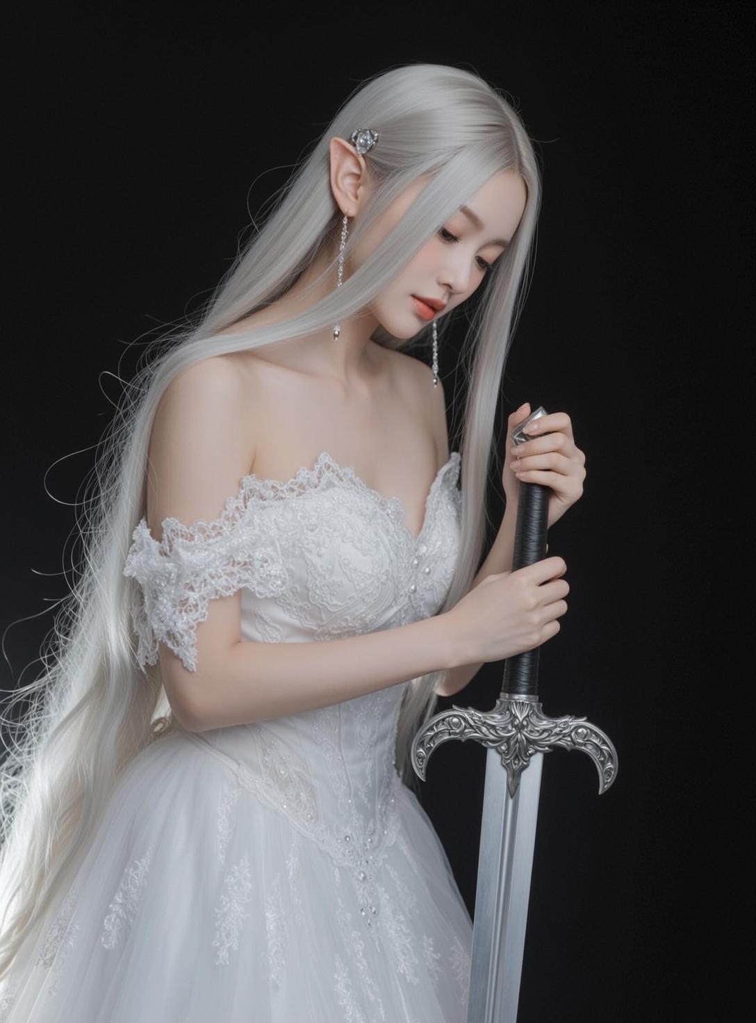 White Corset Dress in Studio
