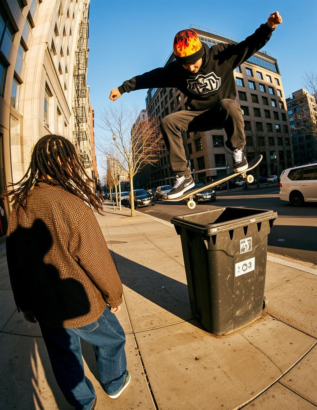 Flame Beanie Skate Jump