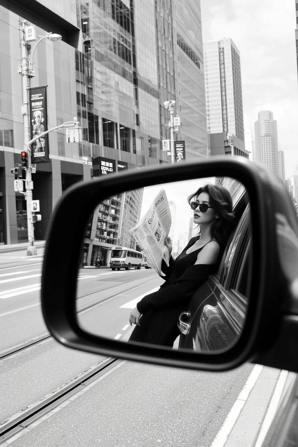 Sunglasses And Makeup By A Car