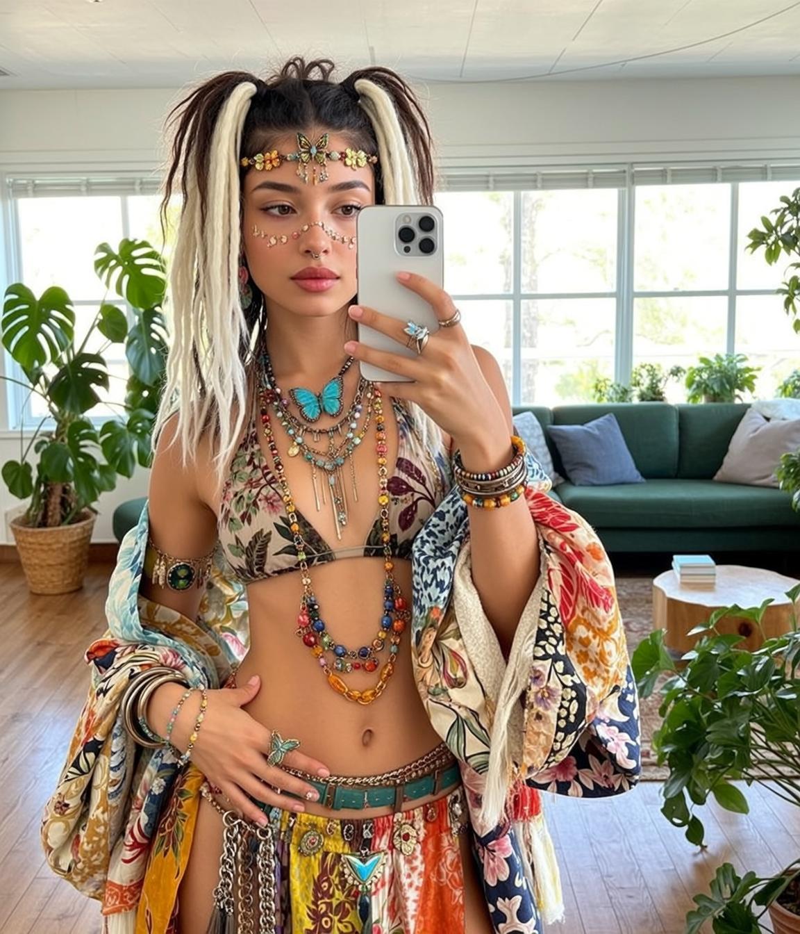Floral Bikini Colorful Skirt Kimono Jacket