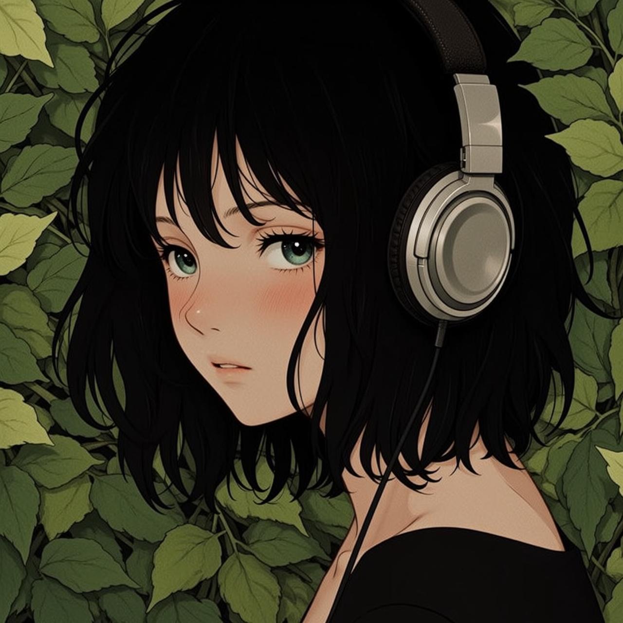 Y2k Young Short Black Wavy Hair Fair