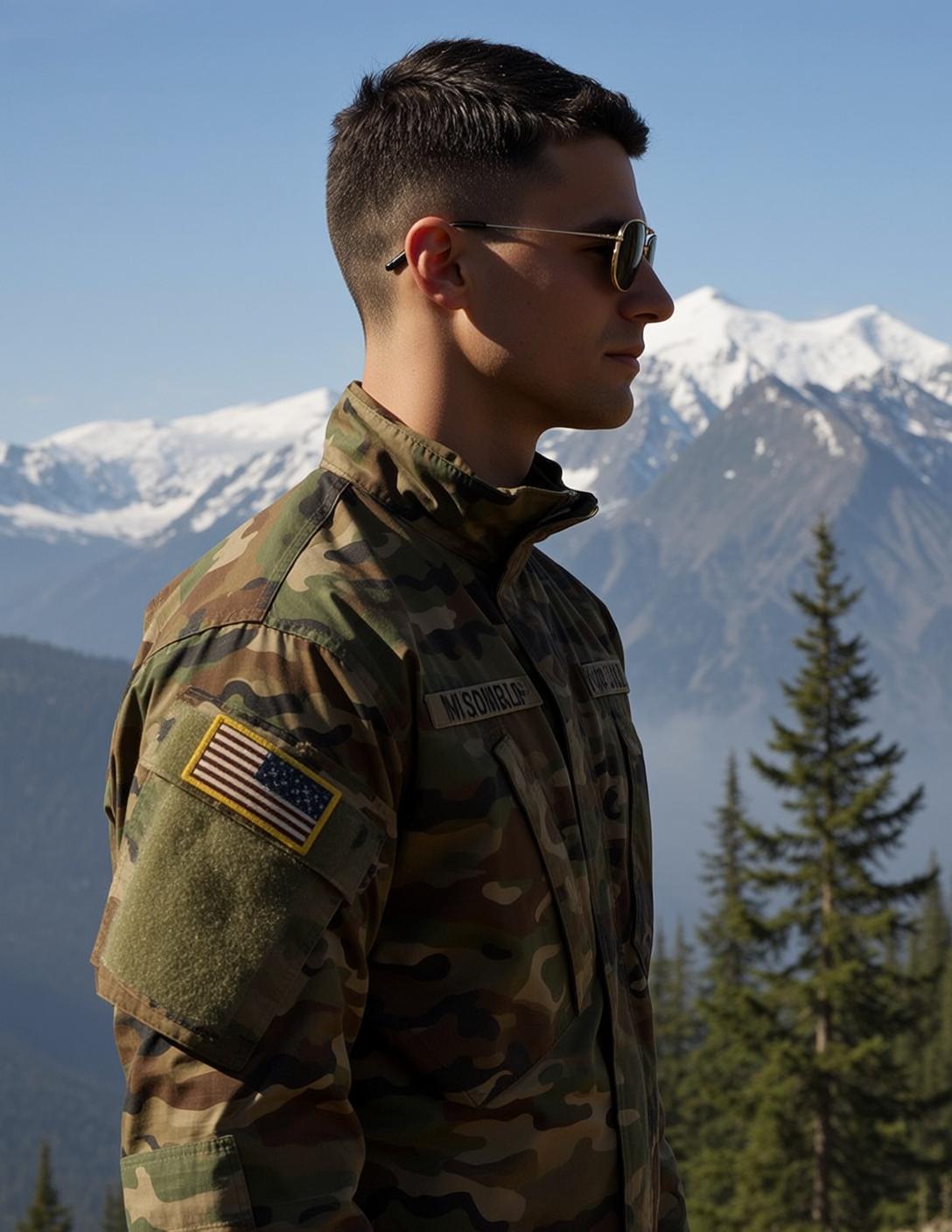 Young Short Dark Military Buzz Cut Light