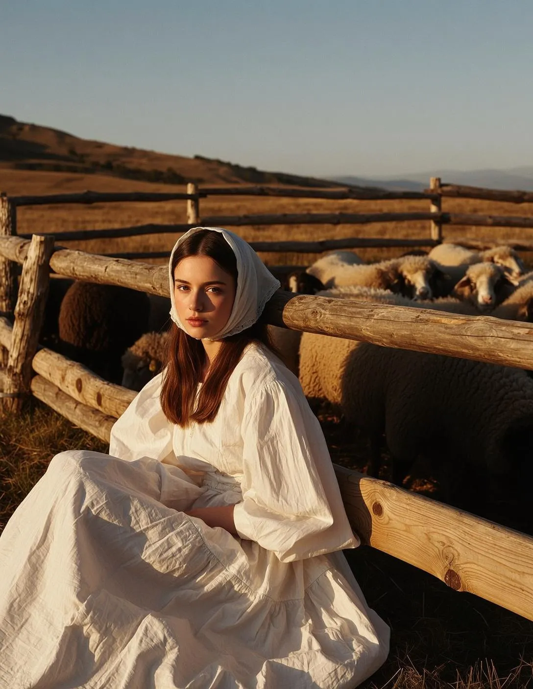 Explore Young Seated Outdoors Leaning Against Rustic