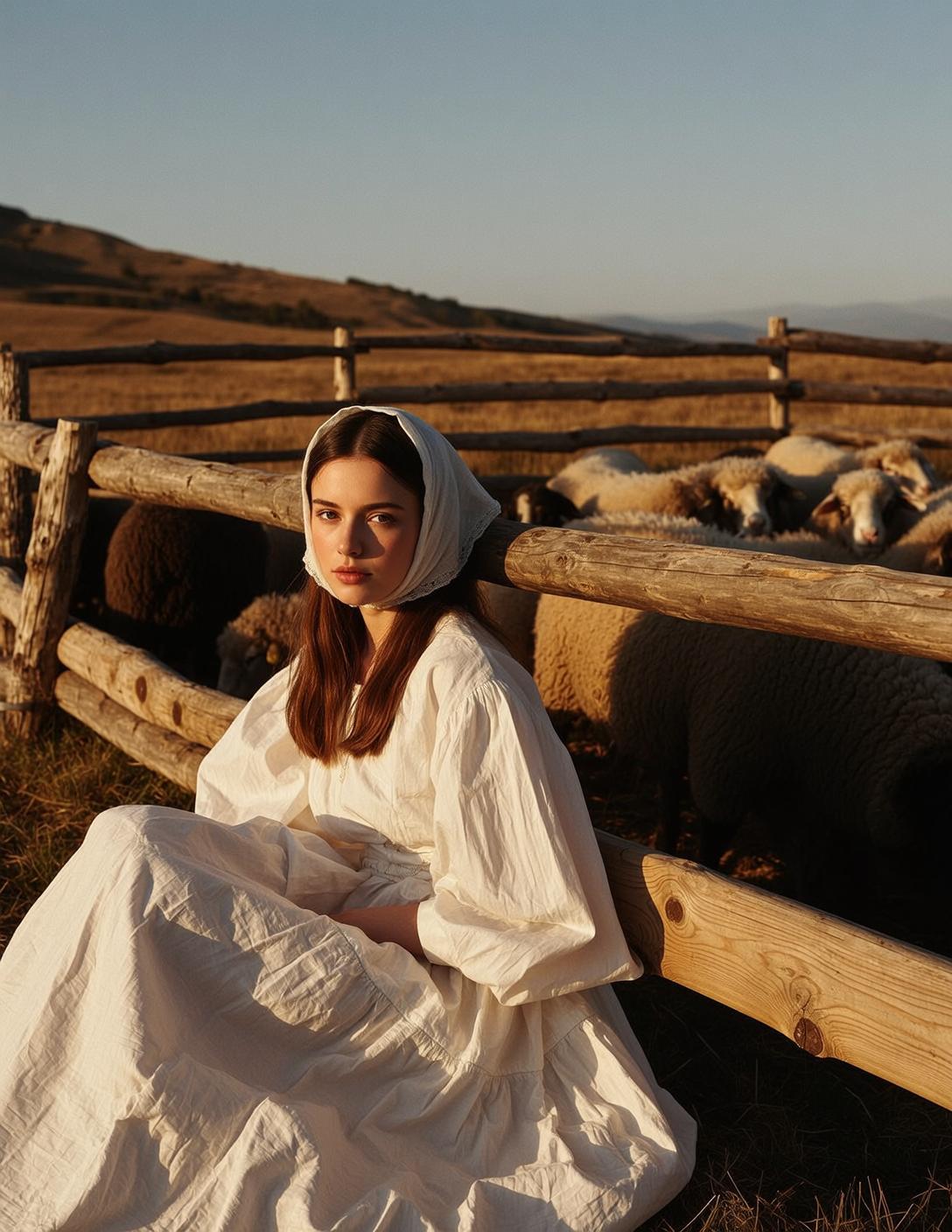 Explore Young Seated Outdoors Leaning Against Rustic