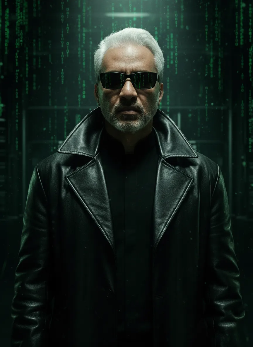 Neo In The Matrix Portrait