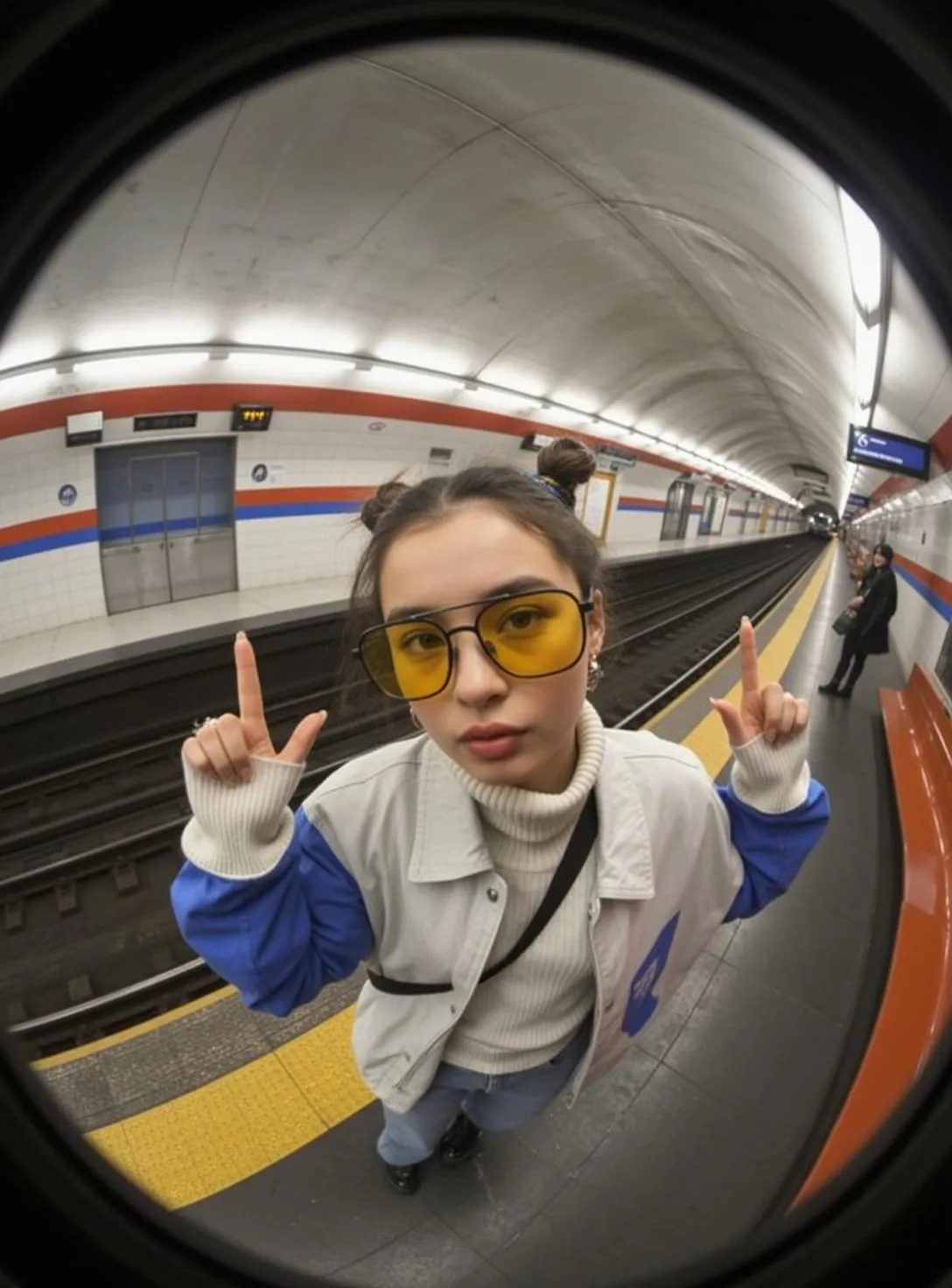 Sunglasses On A Subway Platform