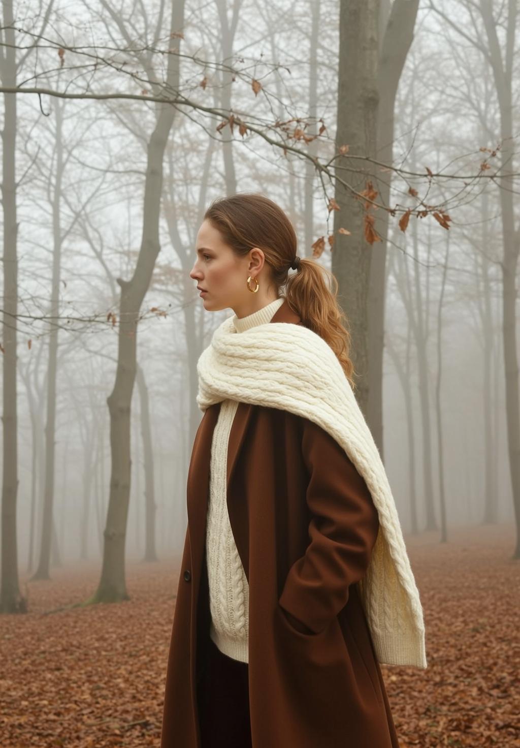 Cable Knit Foggy Forest