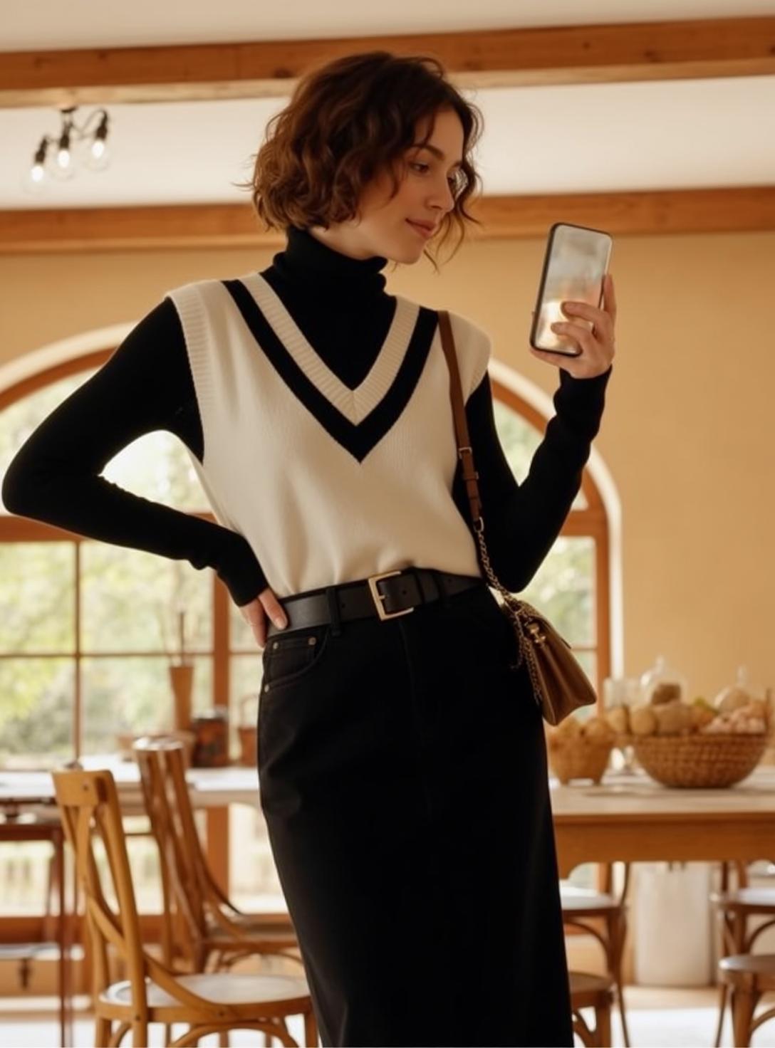 Sweater Vest Dining Room Selfie