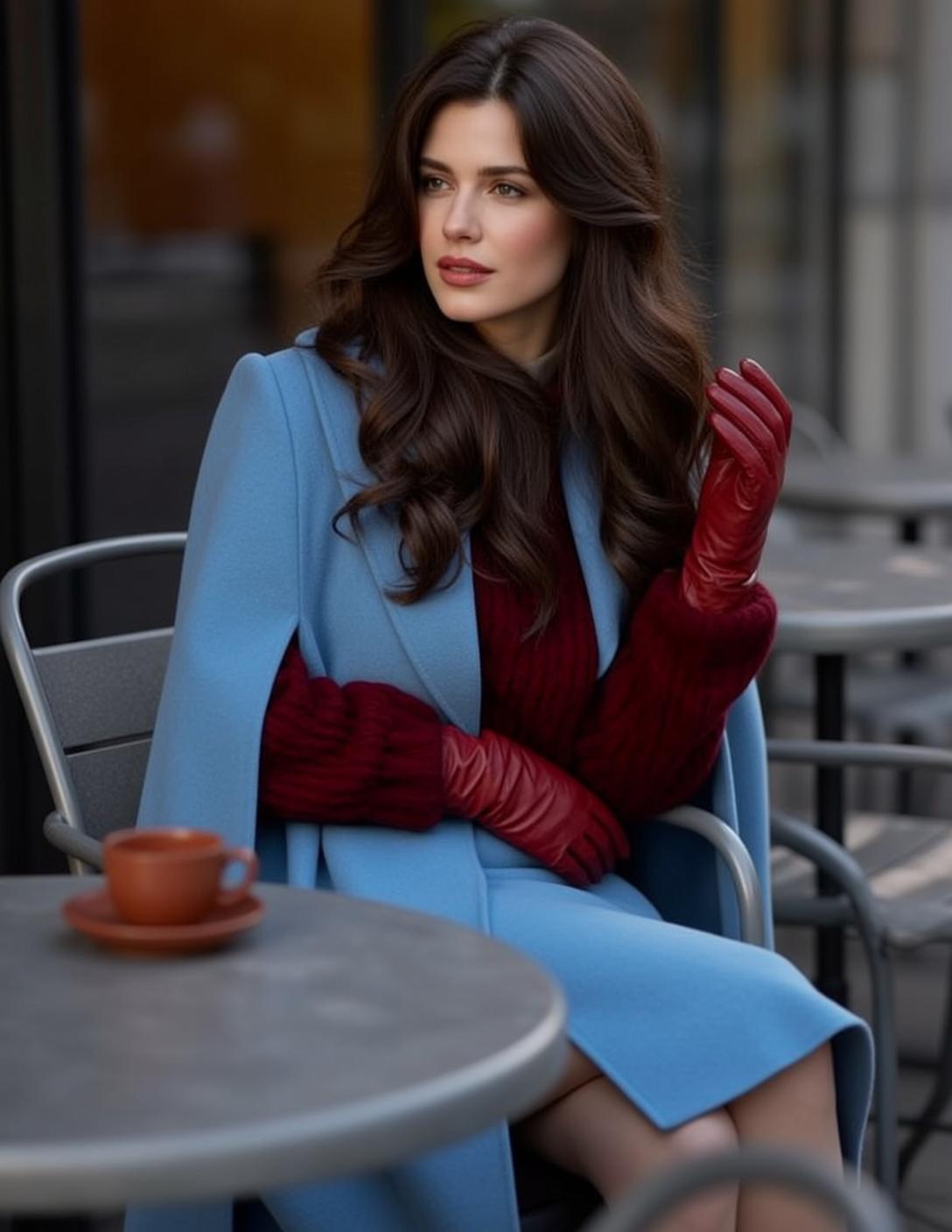 Hair Salon Long Wavy Dark Brown Fair
