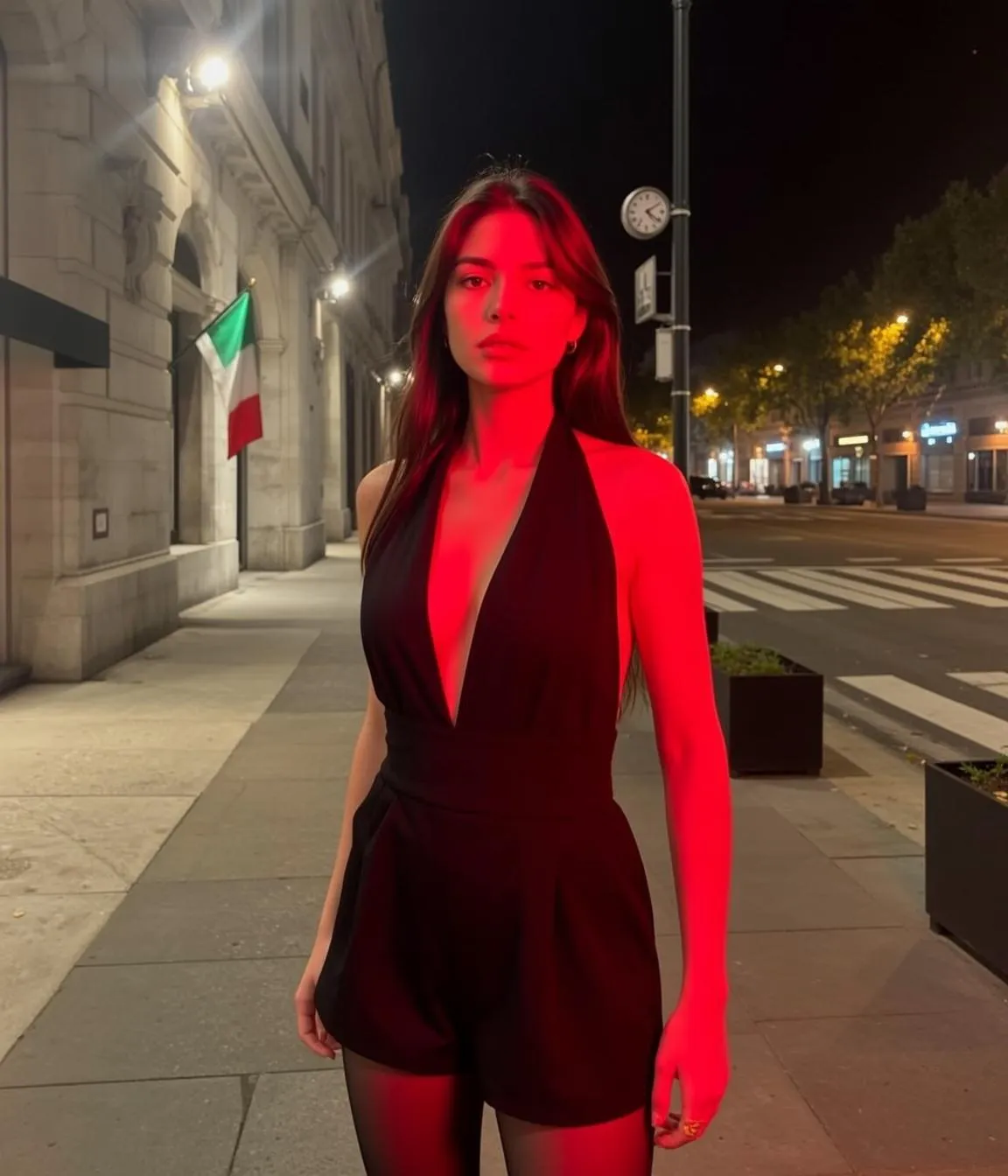 Earrings And Rings On A Sidewalk At Night