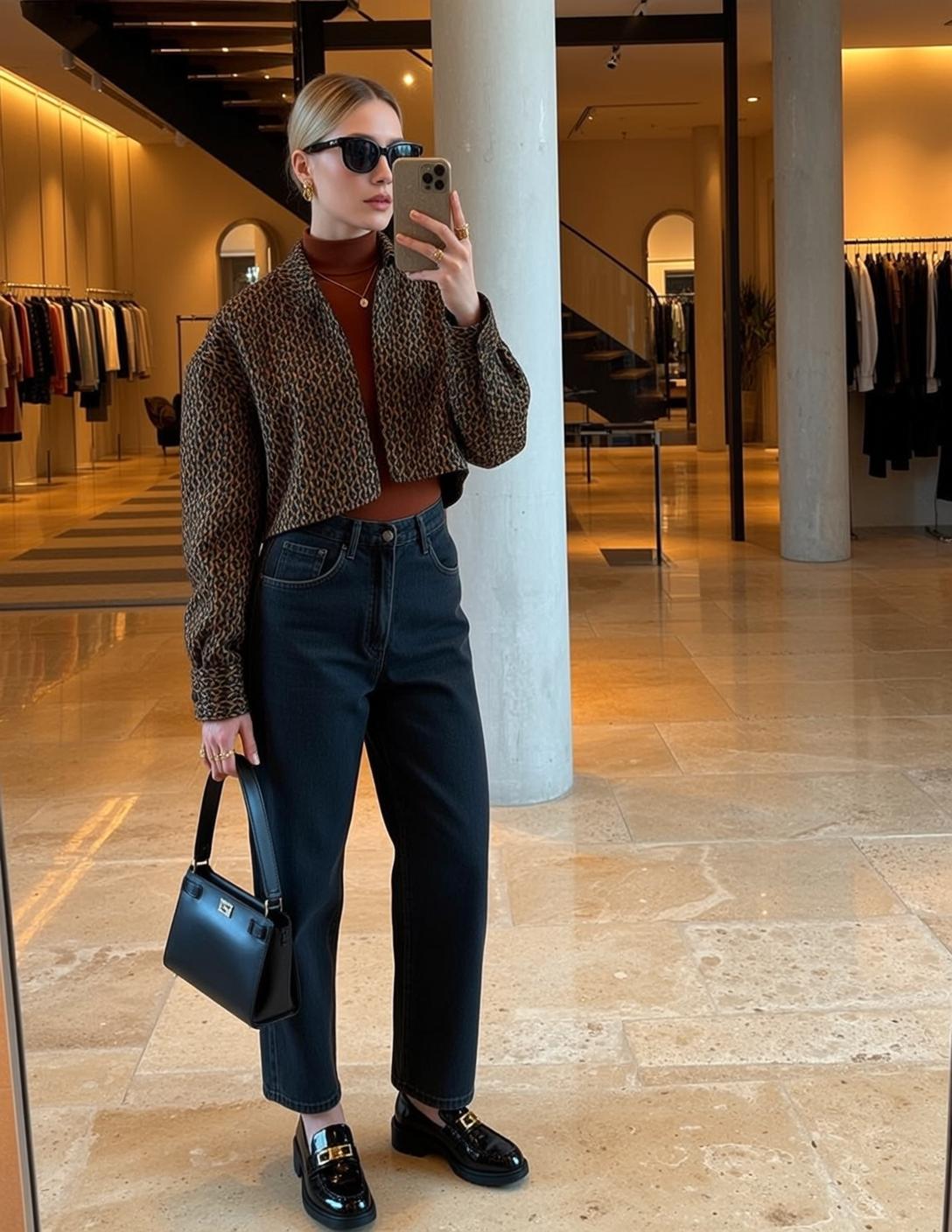 Earrings Necklace And Rings In Mirror Selfie reference photo