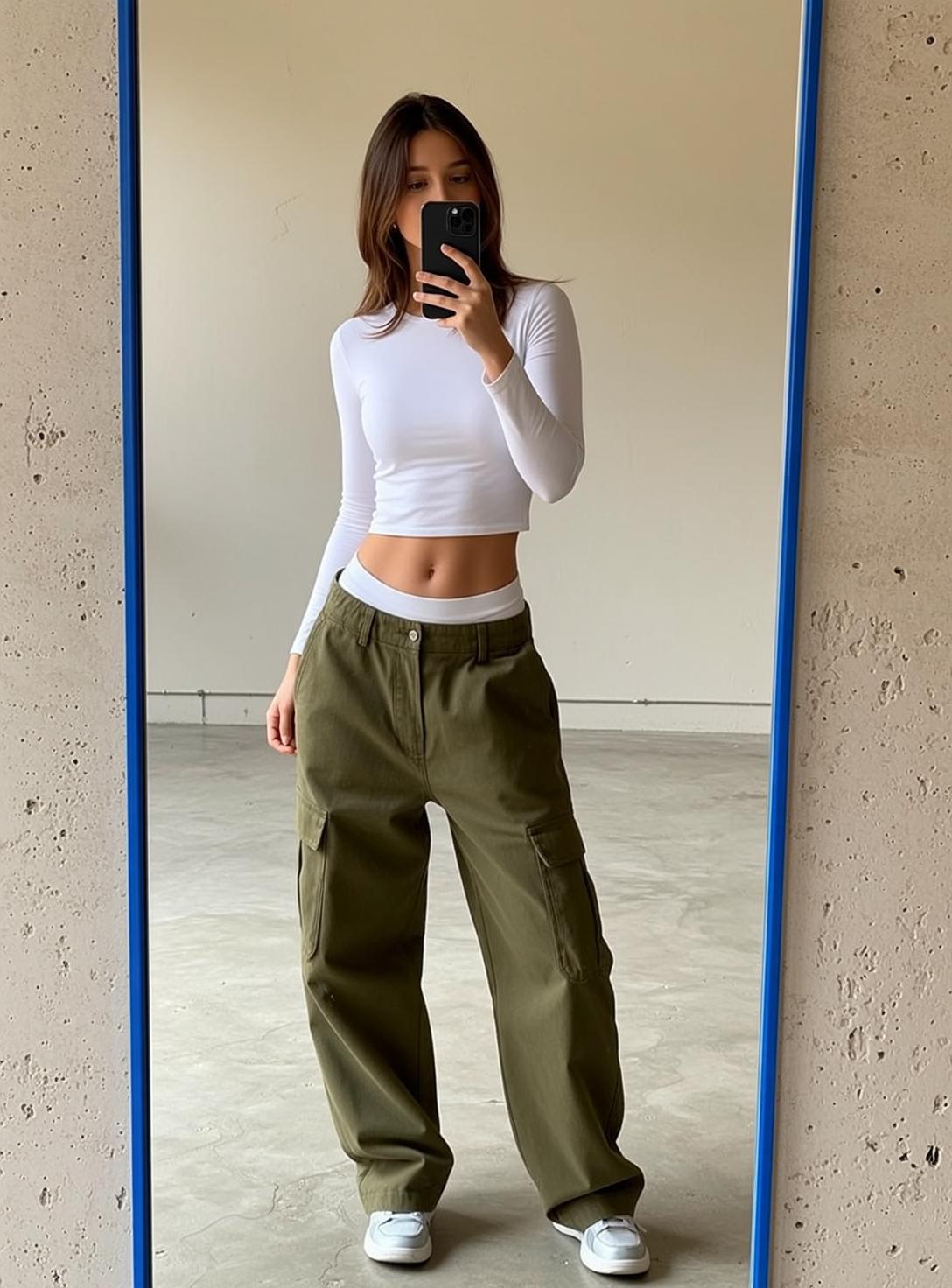Mirror Selfie Olive Cargo Pants