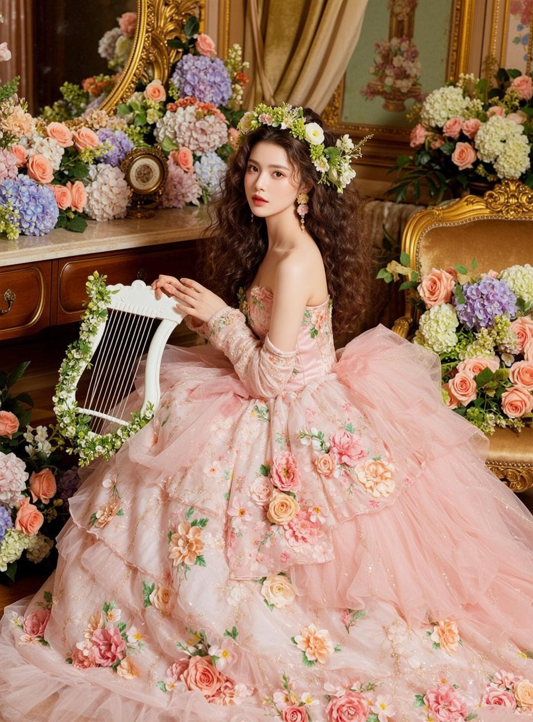 Balletcore Seated Leaning Slightly Forward Her Hands