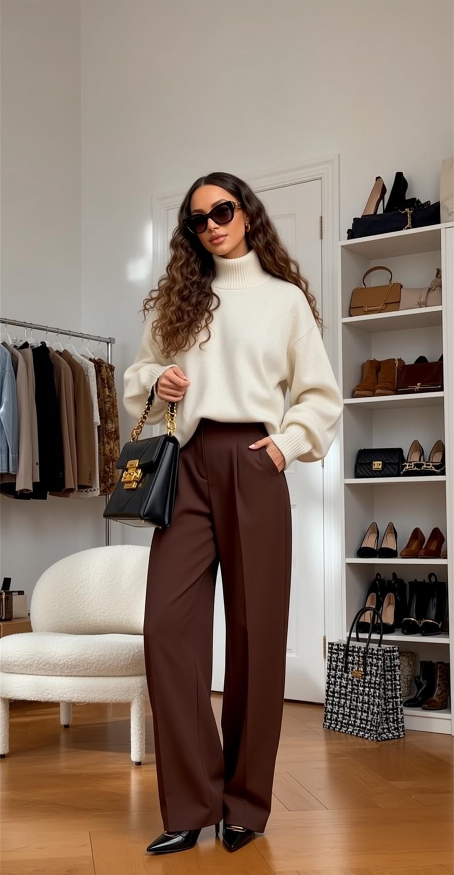 Luxury Long Curly Dark Brown Fair Cream