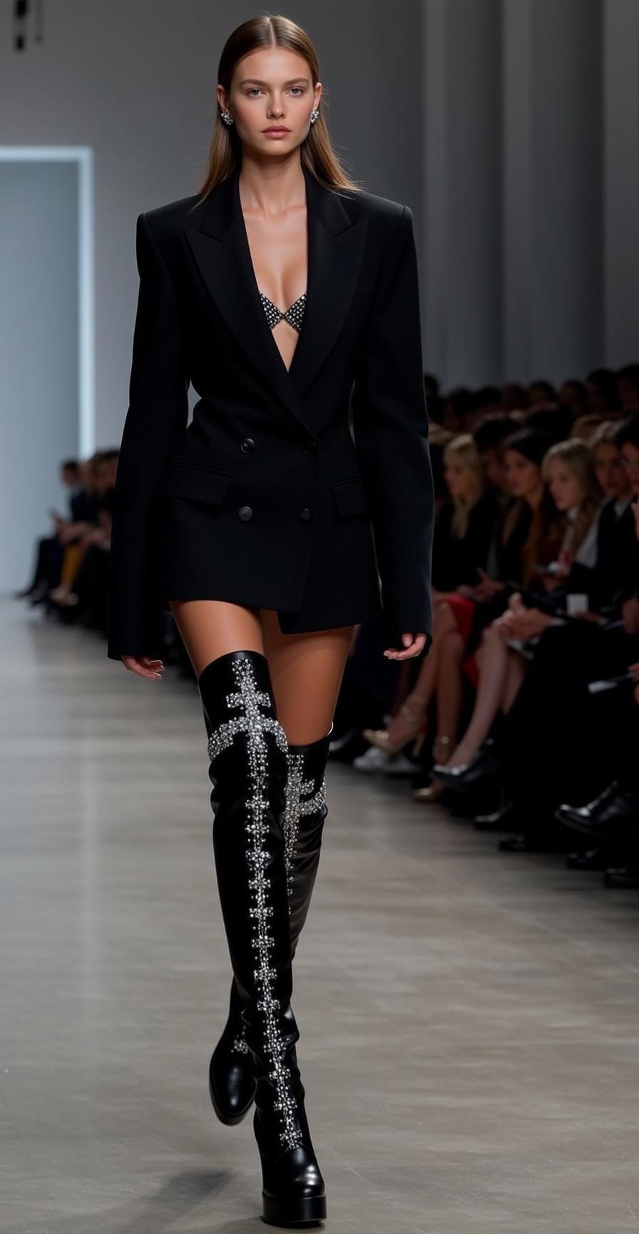 Fashion Week Young Long Straight Brown Fair