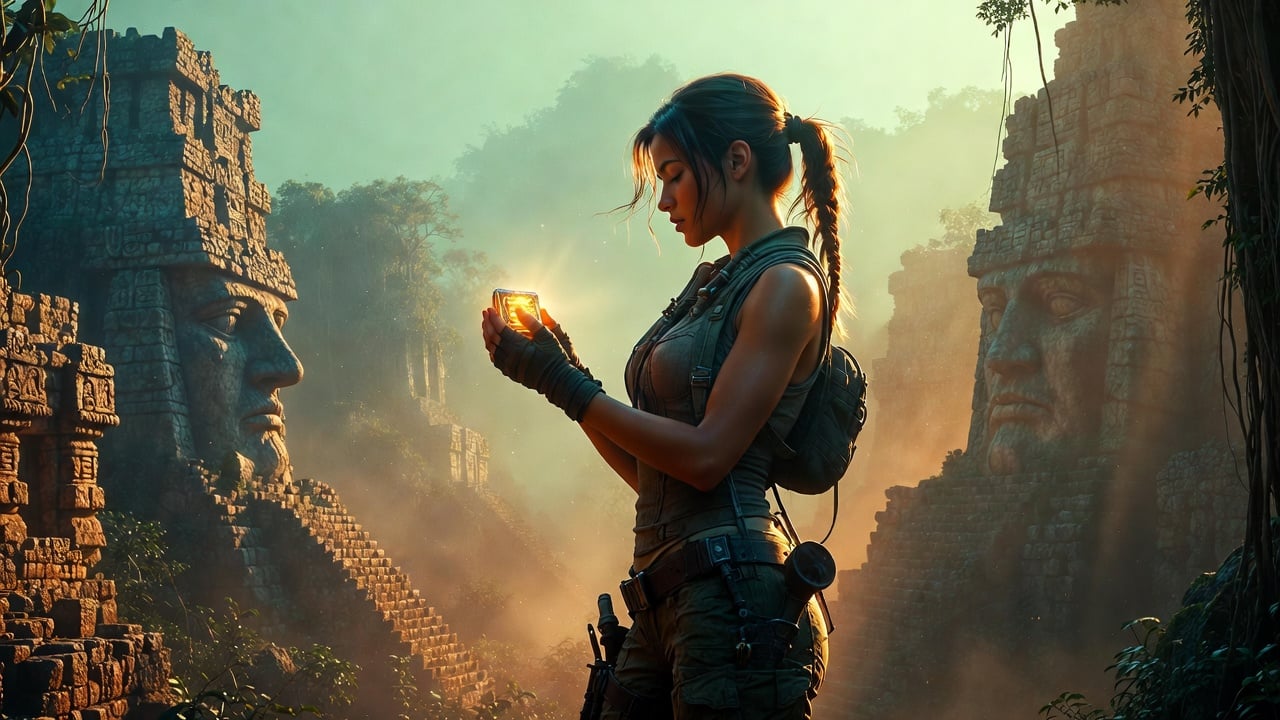 Mayan Ruins Explorer Golden Hour reference photo
