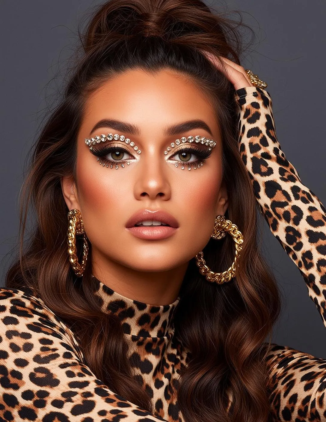 Makeup Photorealistic Young Long Wavy Brown Hair