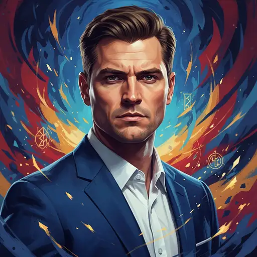 Portrait Man Close Dark Blond Hair Big Nose Clean Shaven