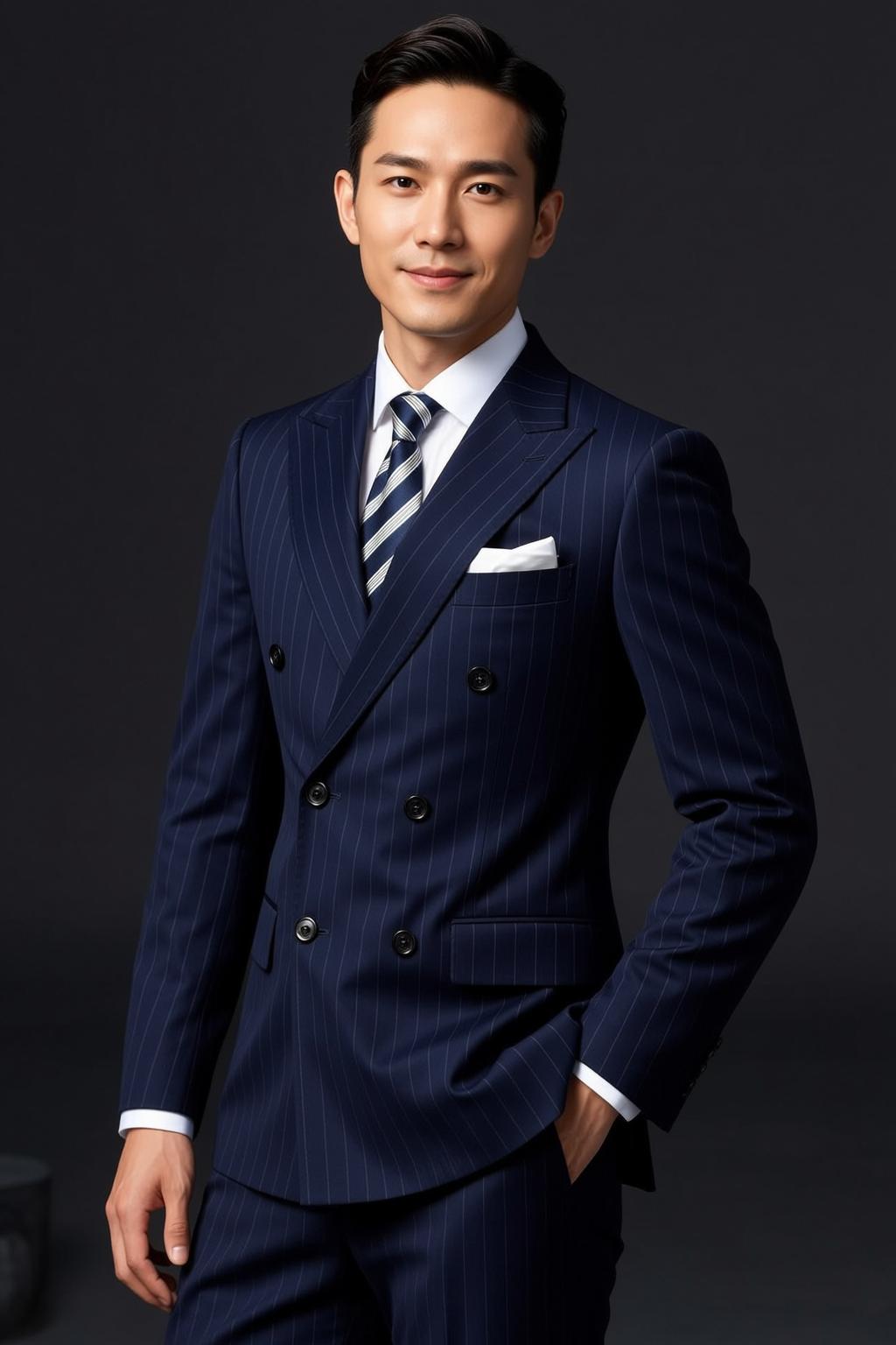 Young Asian Short Black Styled Fair White