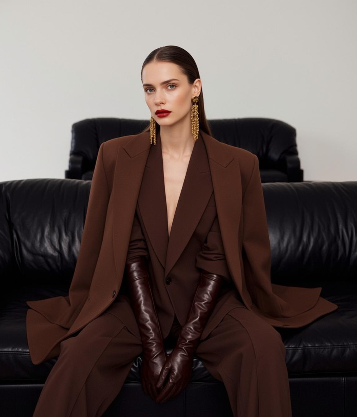 Luxury Dark Brown Slicked Back Fair Deep