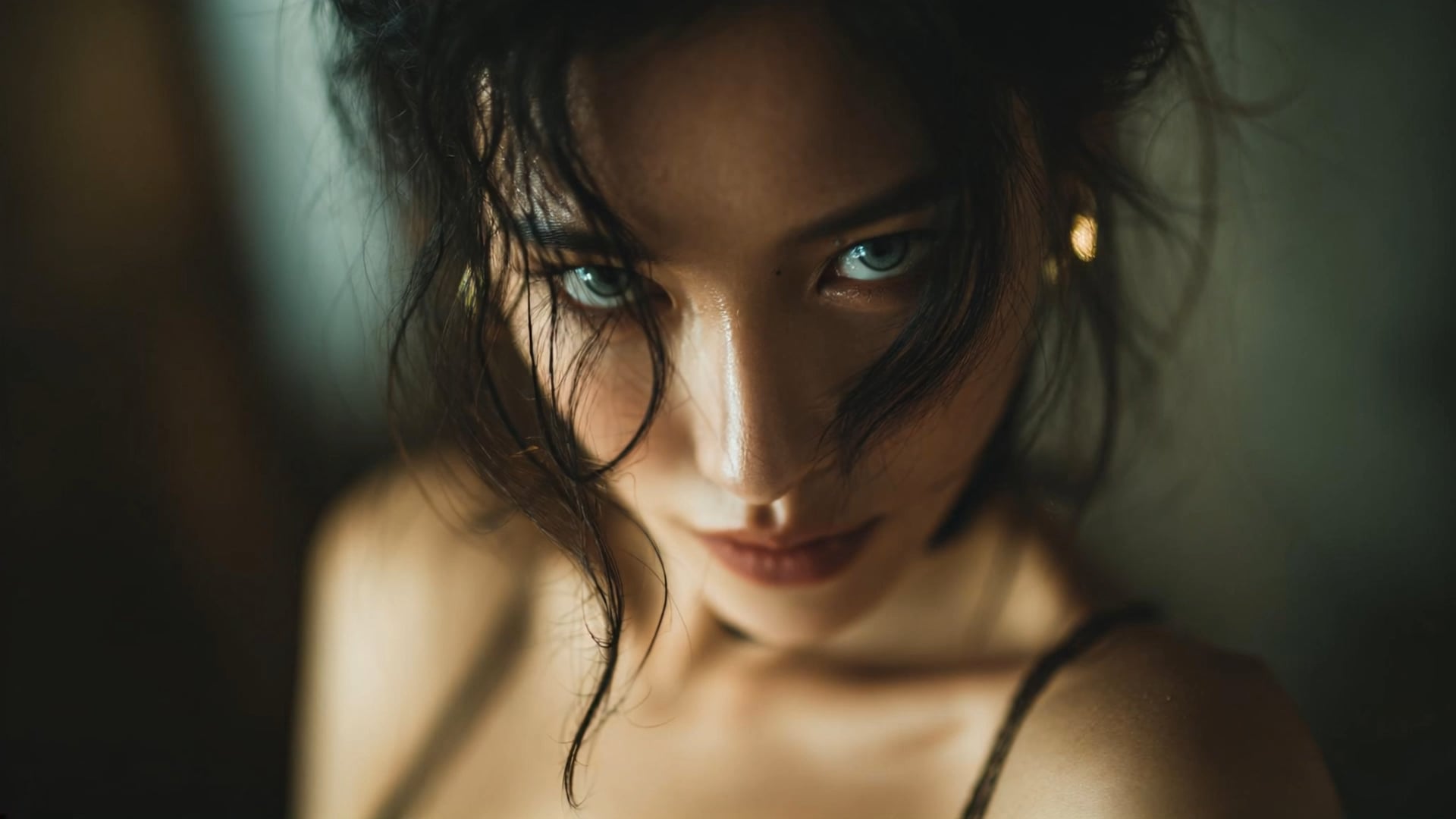 Moody Cinematic Portrait Dark Background