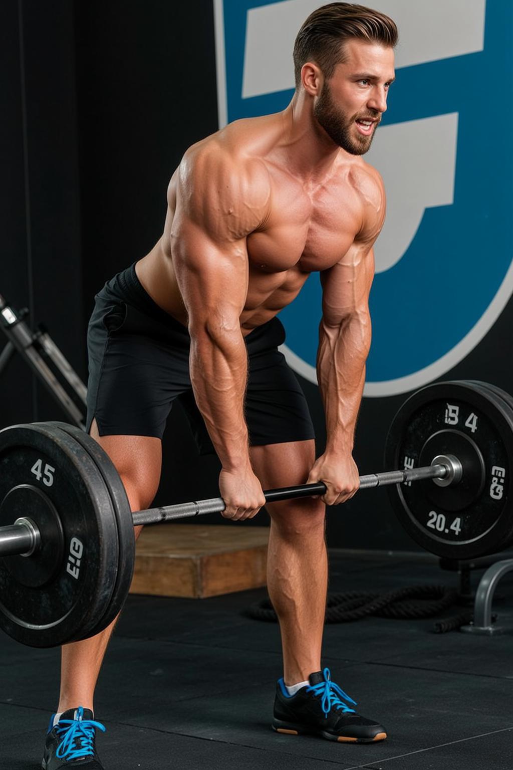 Muscular Short Styled Brown Hair Tan Skin