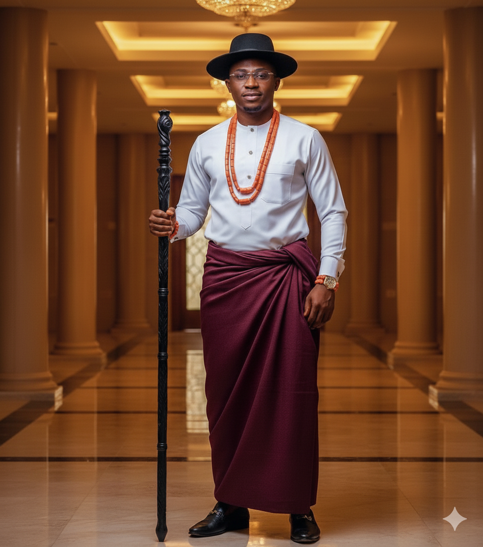 Regal Nigerian Man In Delta Attire