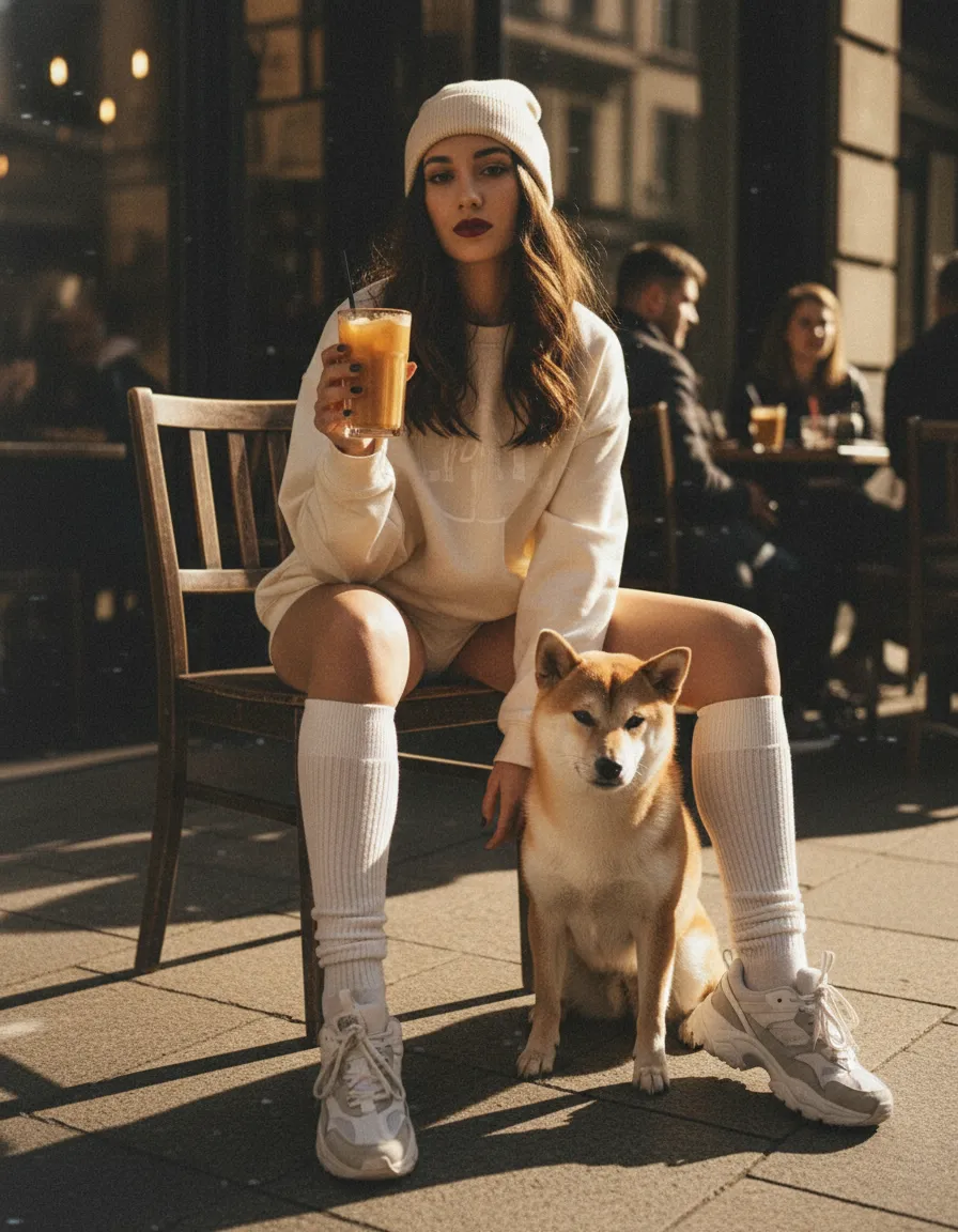 Afternoon coffee with my dog.