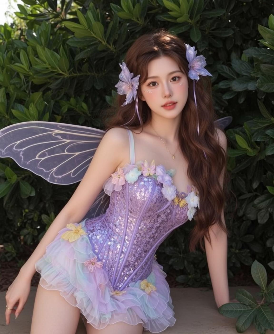Purple Fairy Wings Ground Pose