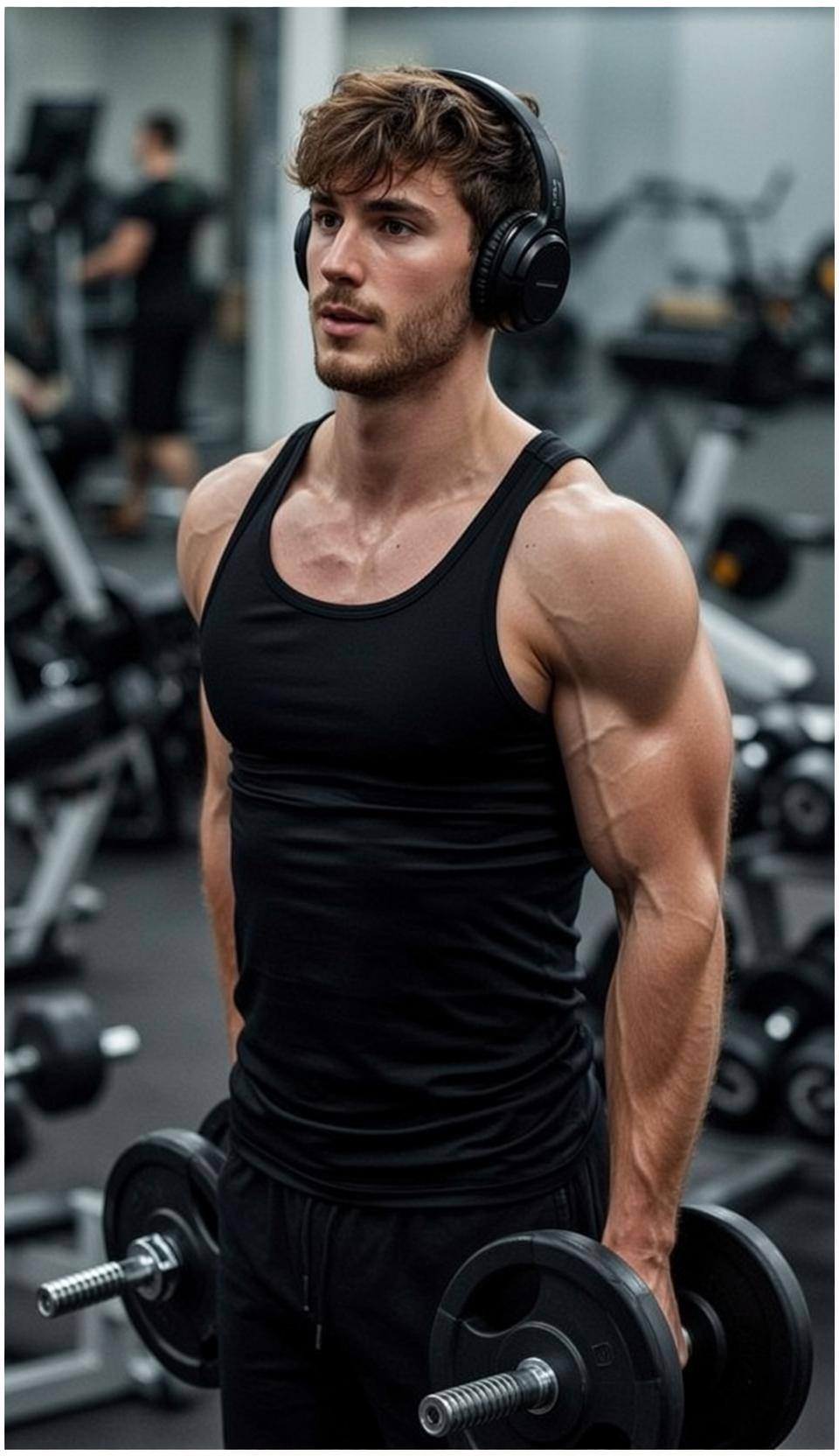 Gym Dumbbell Workout Pose